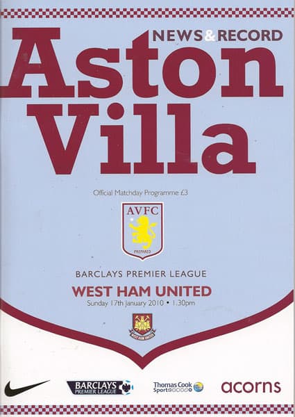 Aston Villa FC v West Ham United FC